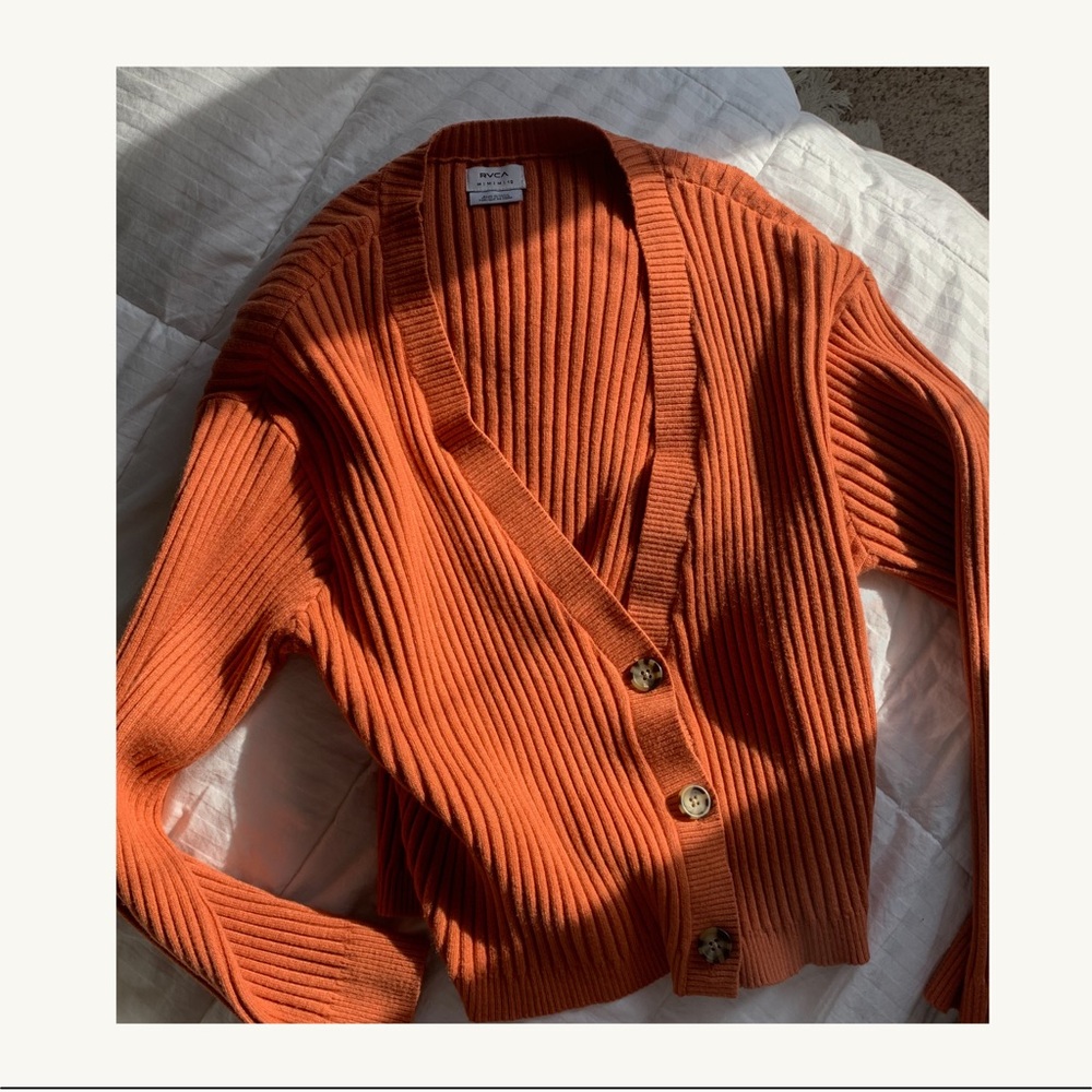 RVCA BURNT ORANGE CARDIGAN